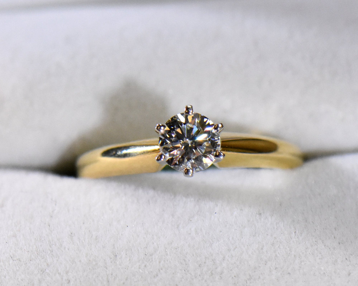 1/2ct Round Solitaire Diamond Engagement Ring in 18k Yellow Gold