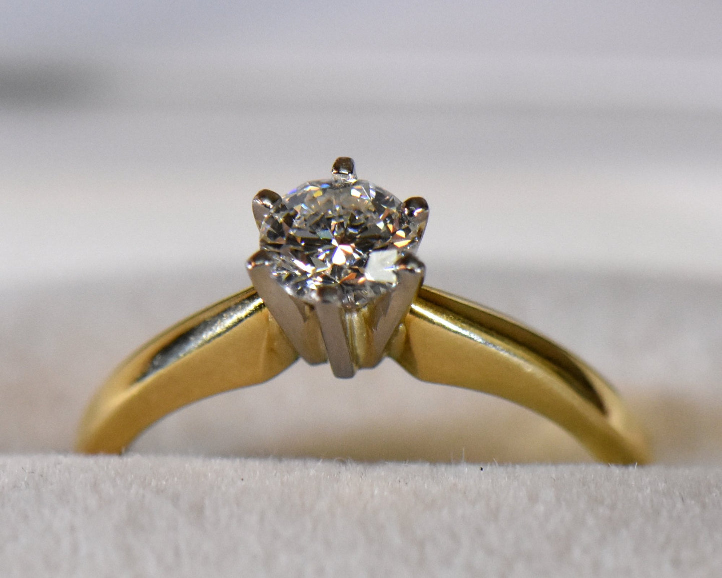 1/2ct Round Solitaire Diamond Engagement Ring in 18k Yellow Gold