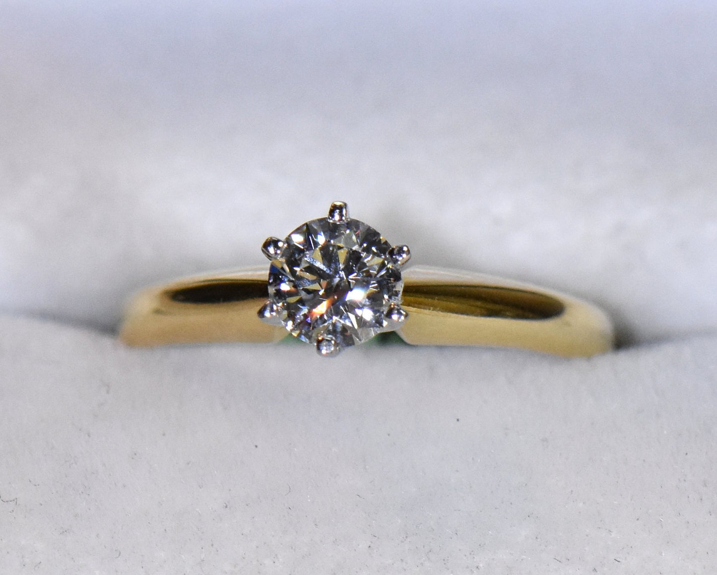 1/2 Ct Rd Solitaire Diamond Eng. Ring in 18kY