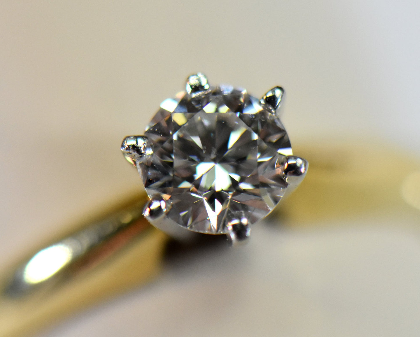 1/2ct Round Solitaire Diamond Engagement Ring in 18k Yellow Gold