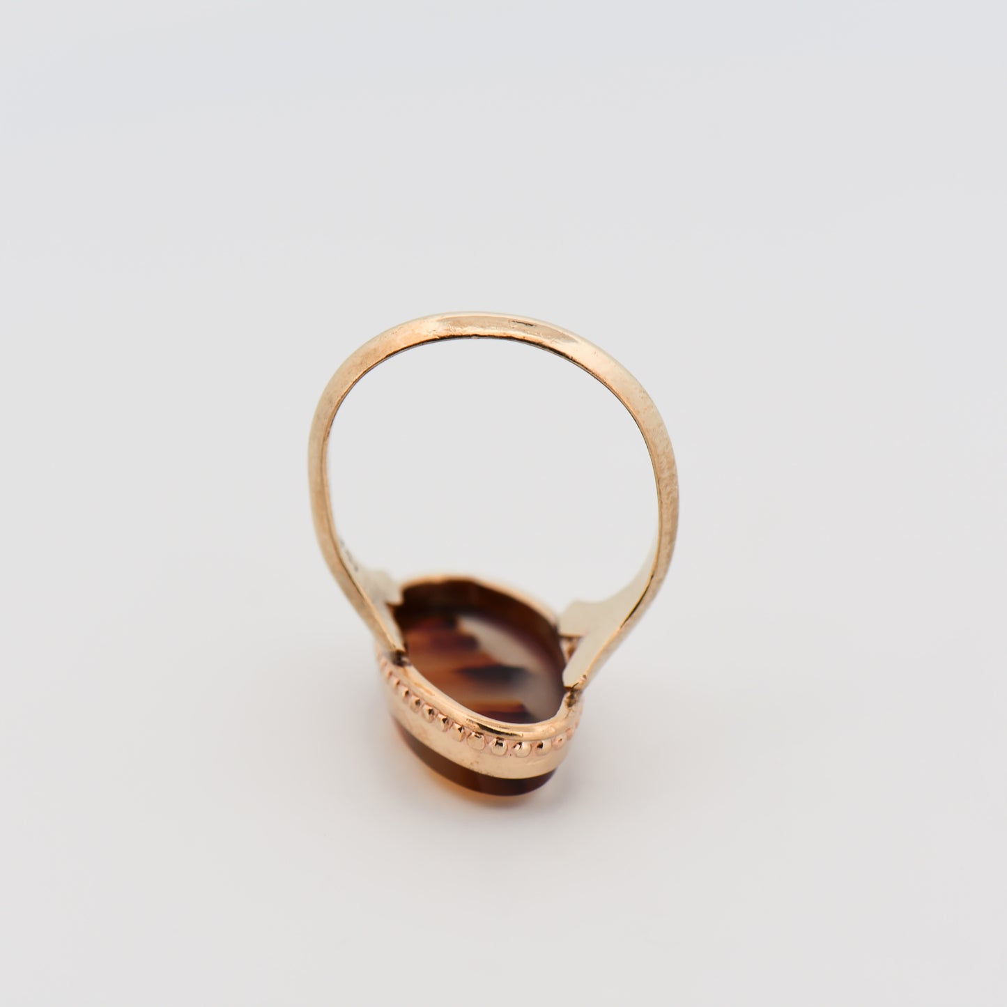 1960s Banded Agate Bezel-Set Ring