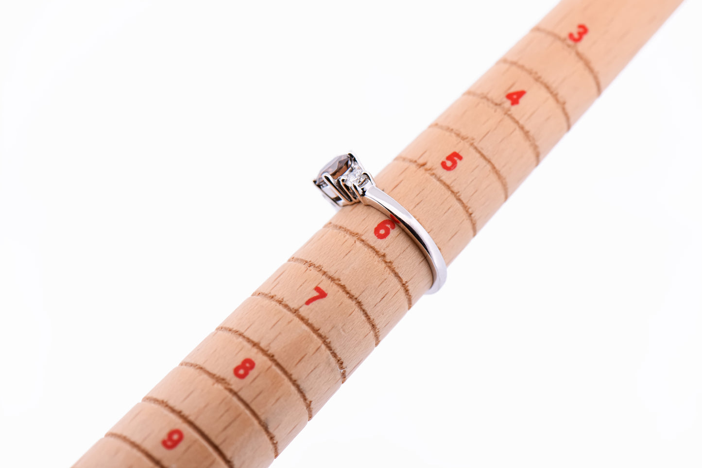 1ct Round Champagne Diamond 3-Stone Engagement Ring in White Gold