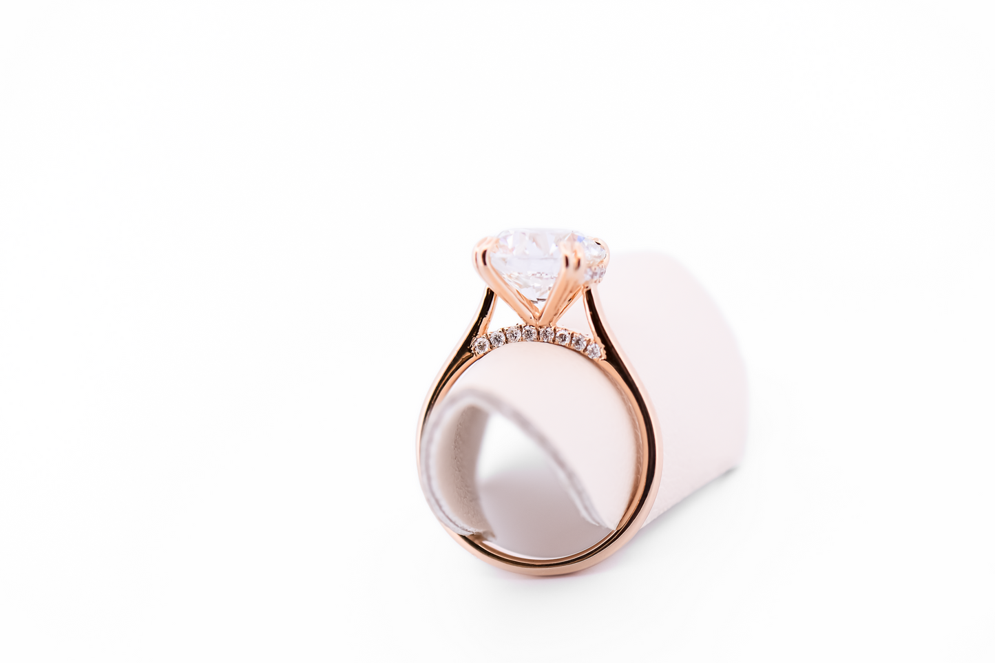 3ct Ideal Cut Lab Grown Diamond Engagement Ring with Modified Hidden Halo