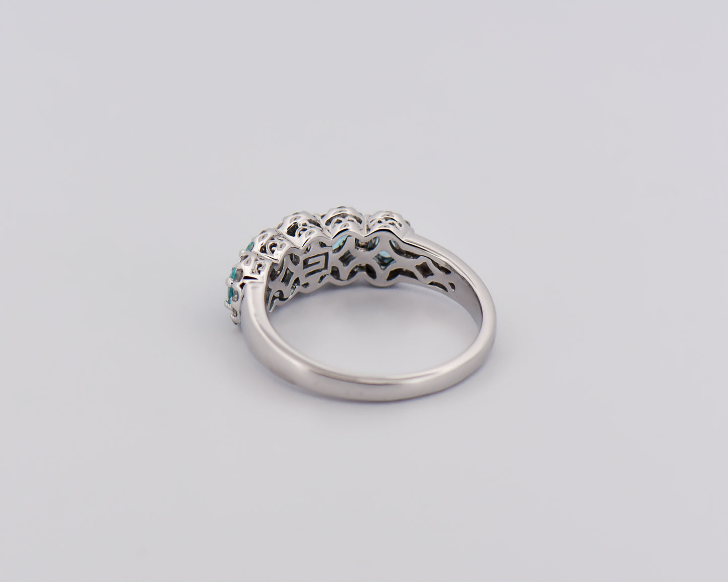 African Paraiba Tourmaline 5-stone Wedding Band