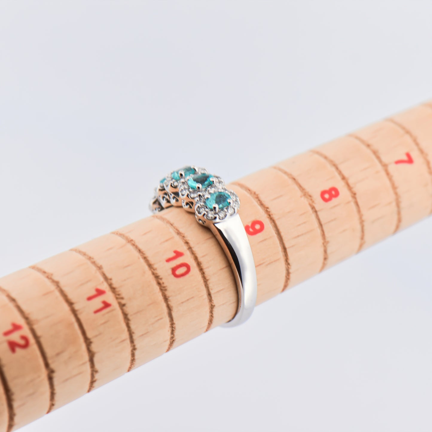 African Paraiba Tourmaline 5-stone Wedding Band