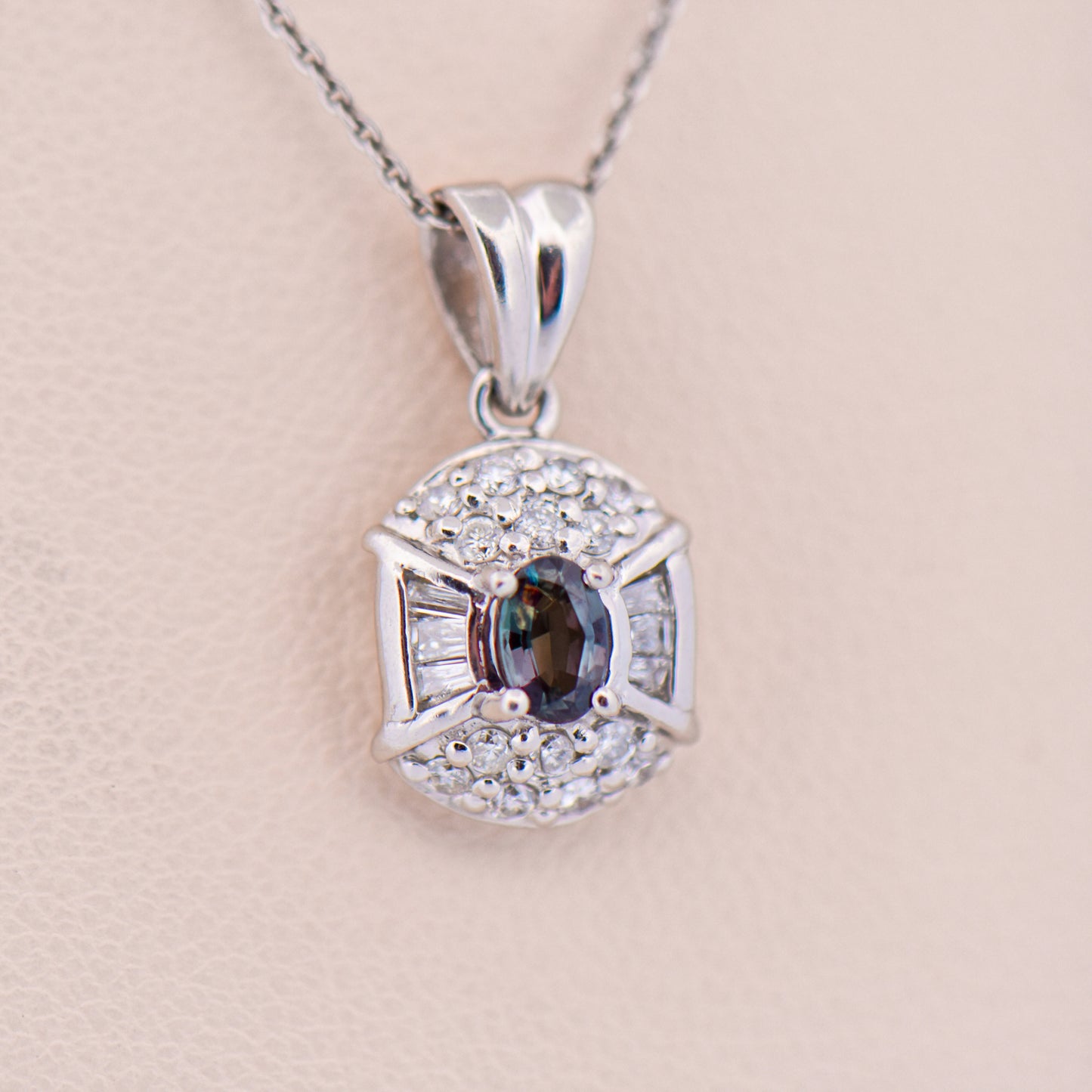 Natural Brazilian Alexandrite Pendant in Platinum