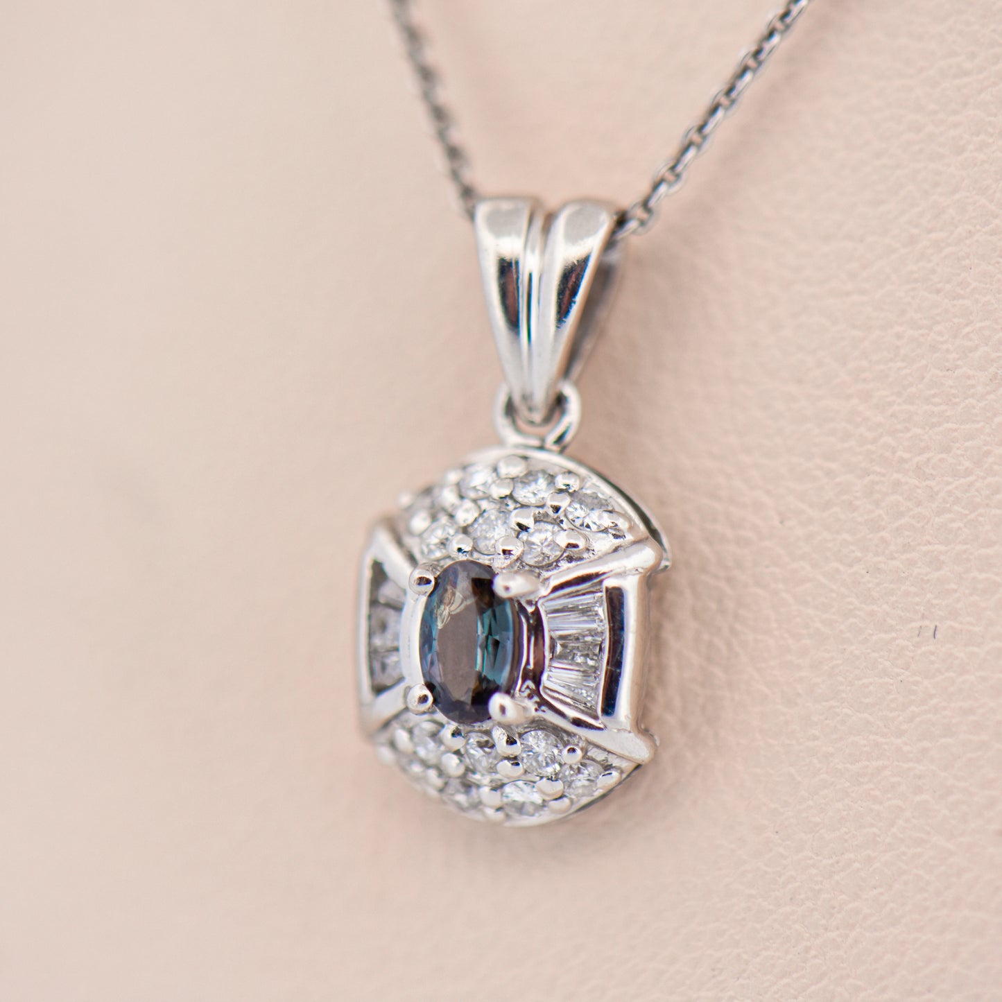 Natural Brazilian Alexandrite Pendant in Platinum