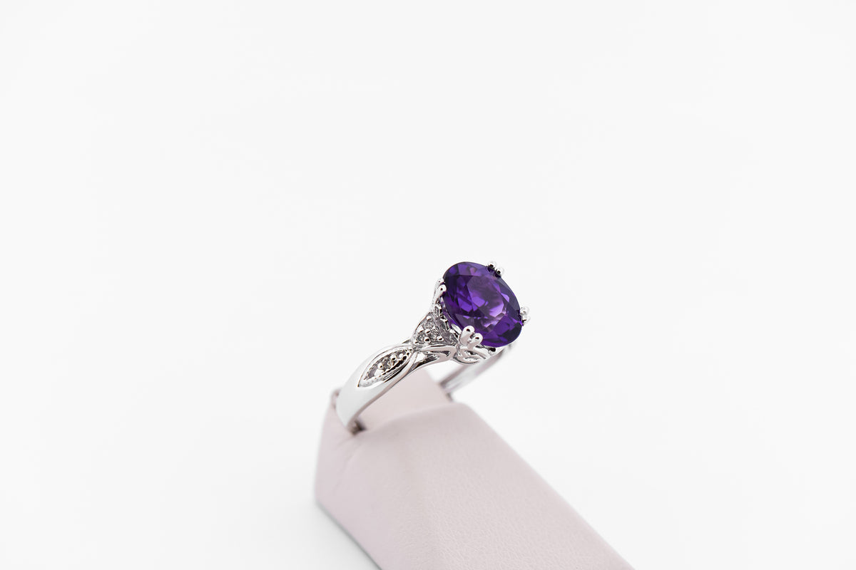 Amazing Dark Purple Amethyst Ring, Pendant & Earring Suite