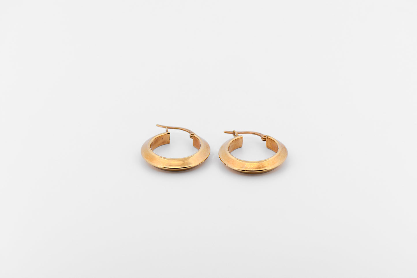 Angular Hoops in 14k Yellow Gold
