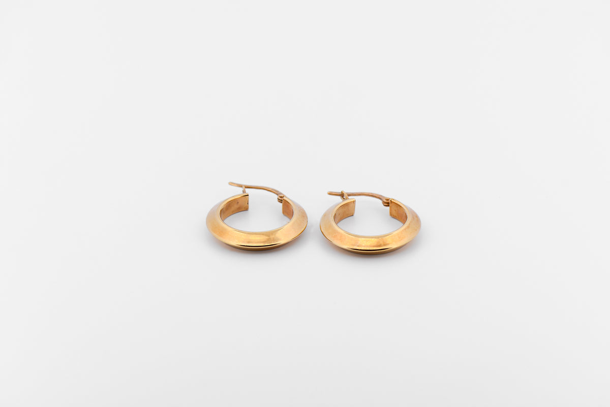 Angular Hoops in 14k Yellow Gold
