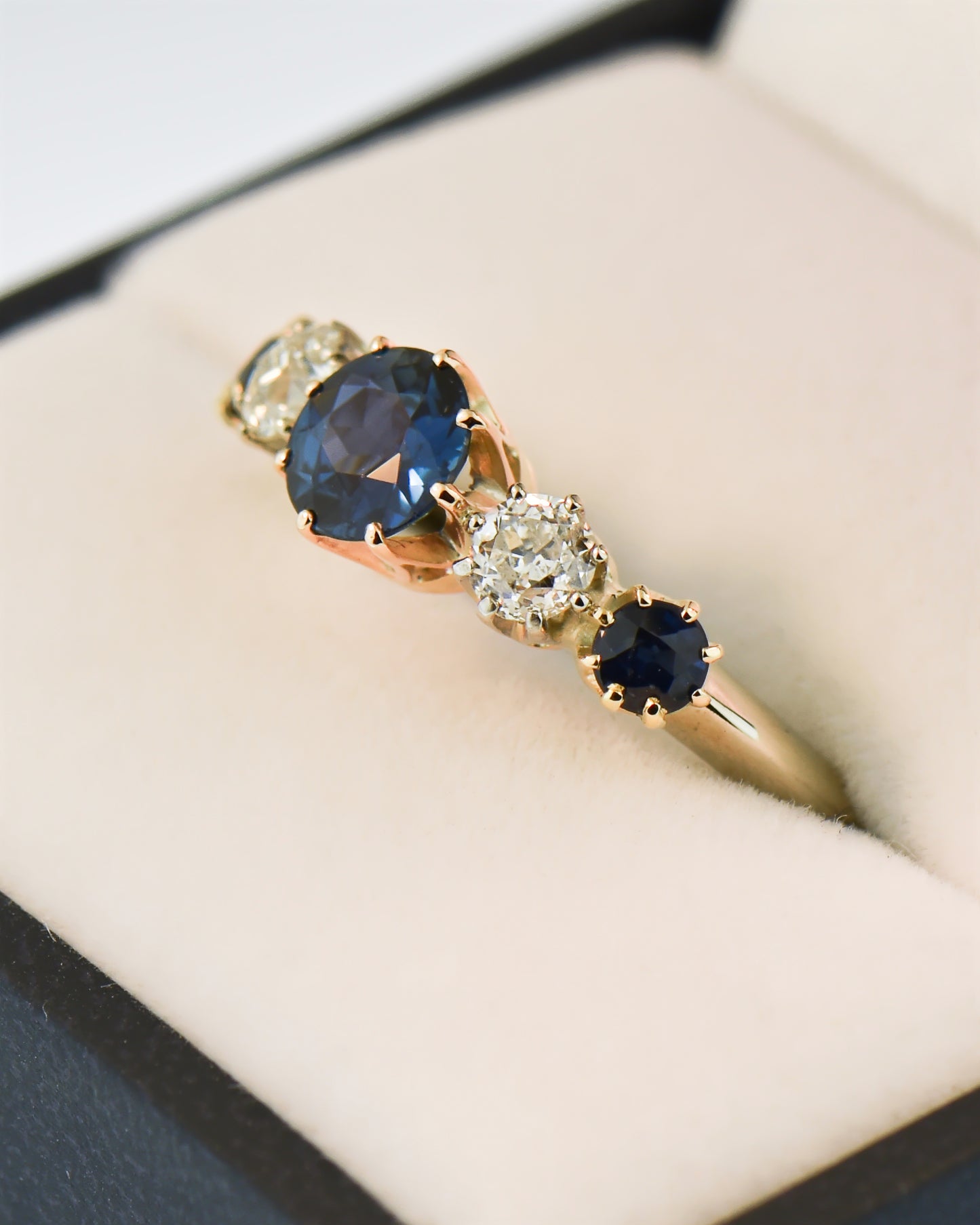 Antique Australian Sapphire & Diamond Wedding Ring