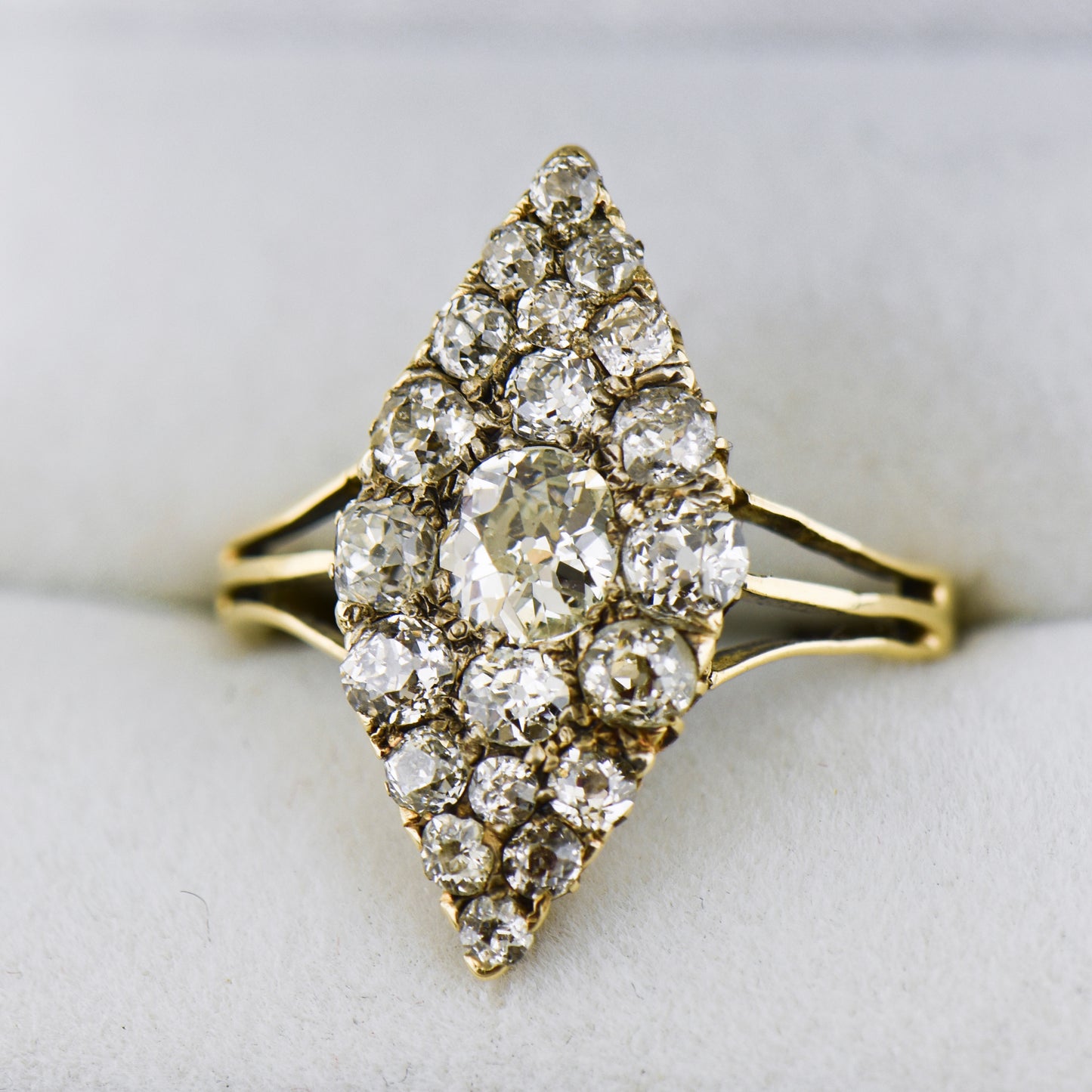 Victorian Gold & Diamond Navette Ring- a Showstopper!