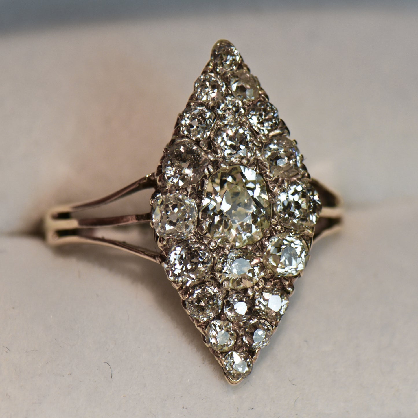 Victorian Gold & Diamond Navette Ring- a Showstopper!