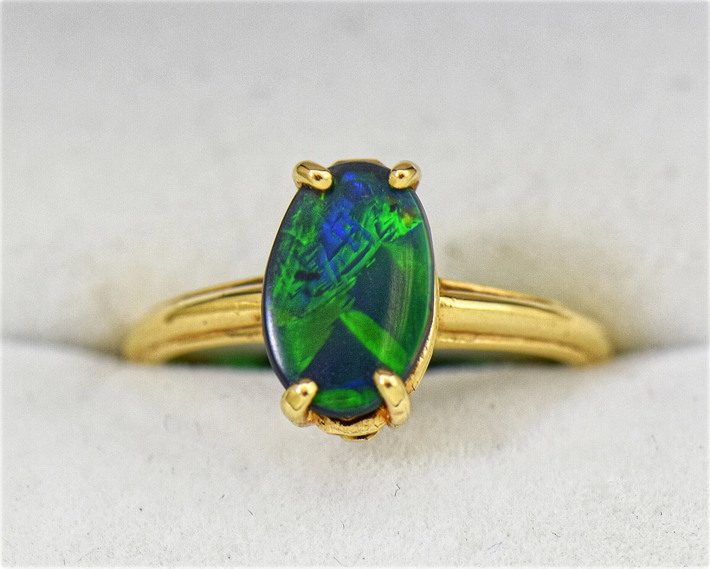 Antique Opal Solitaire Ring in Yellow Gold