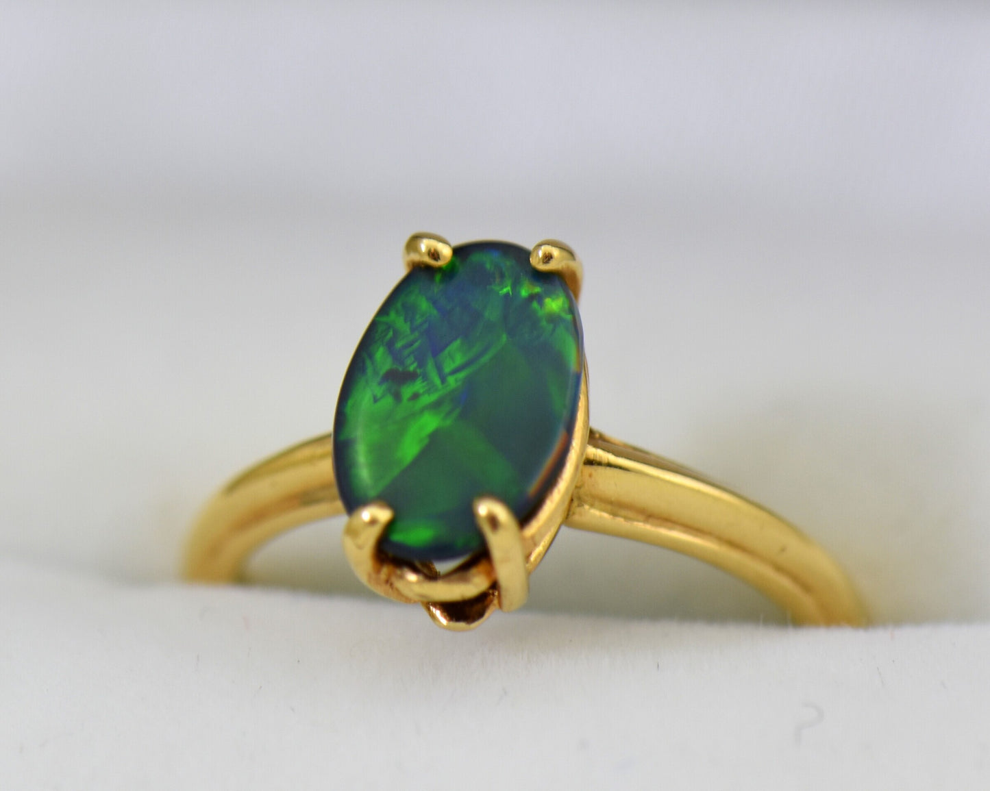 Antique Opal Solitaire Ring in Yellow Gold