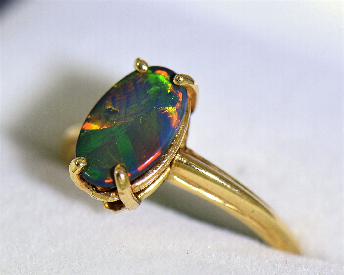 Antique Opal Solitaire Ring in Yellow Gold