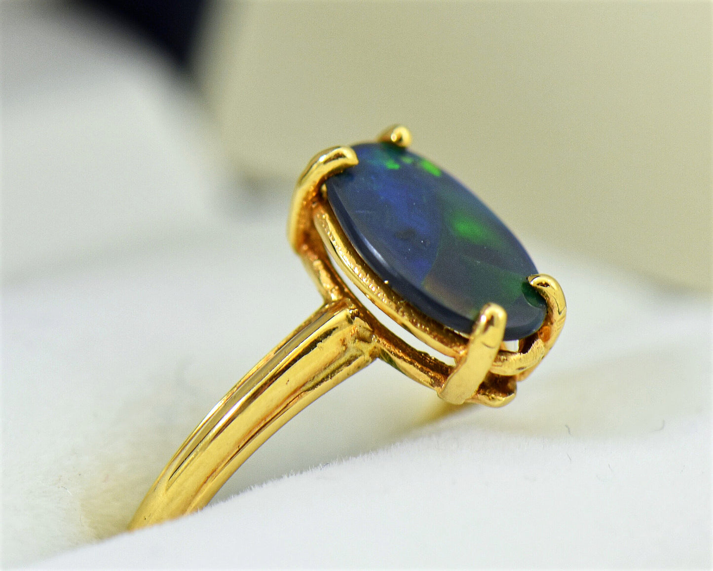 Antique Opal Solitaire Ring in Yellow Gold