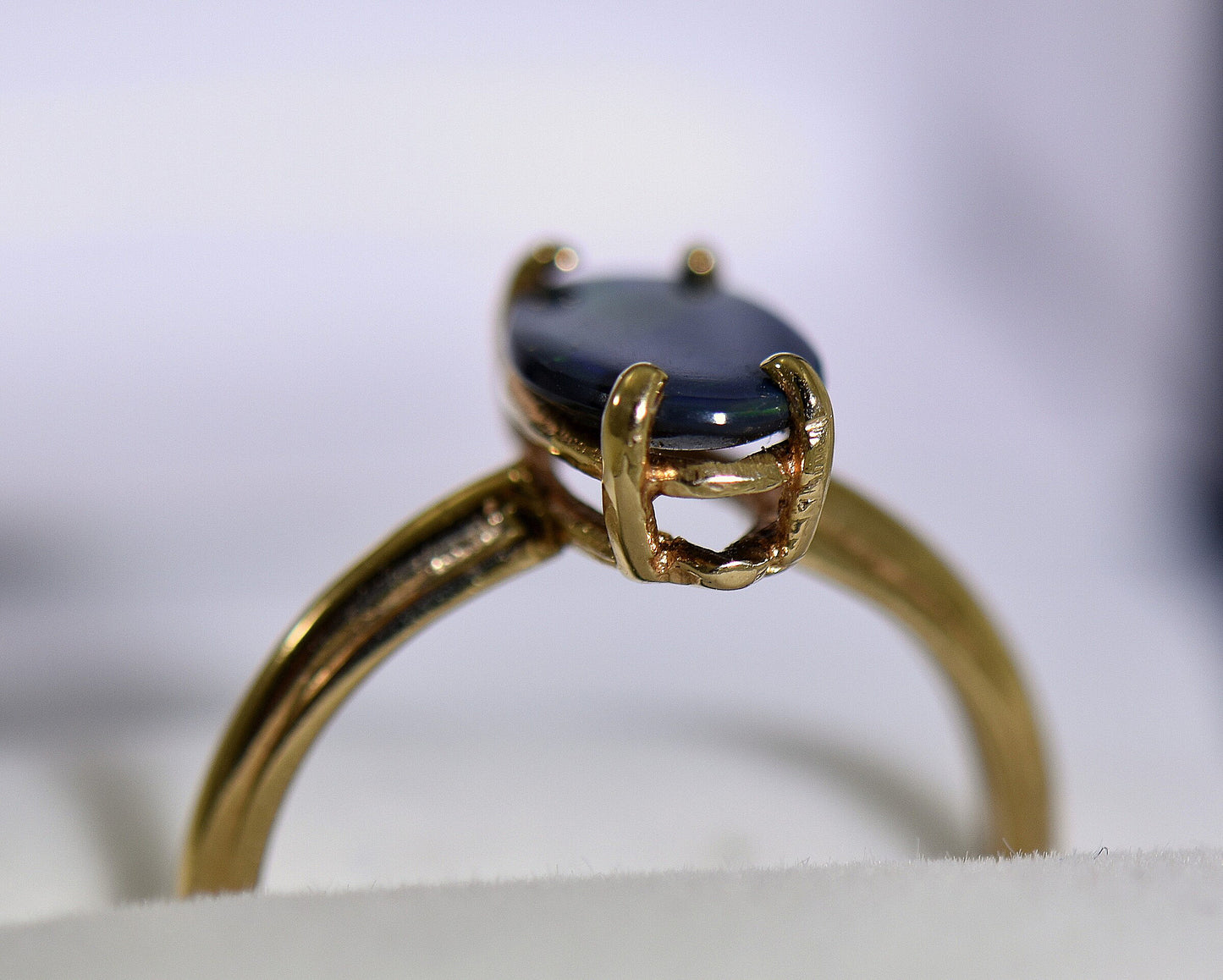 Antique Opal Solitaire Ring in Yellow Gold