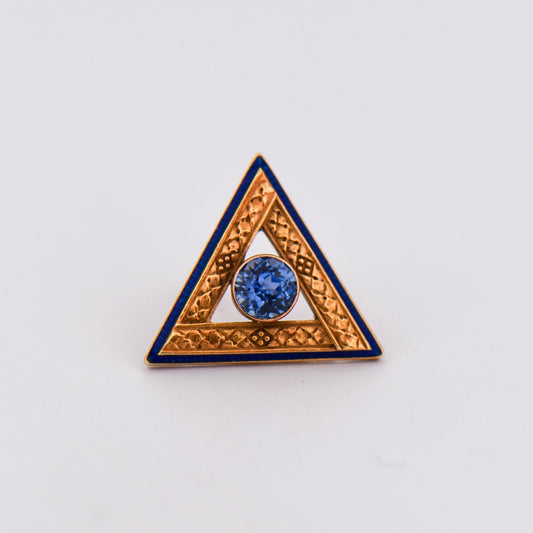Victorian Yogo Sapphire & Blue Enamel Tie Pin