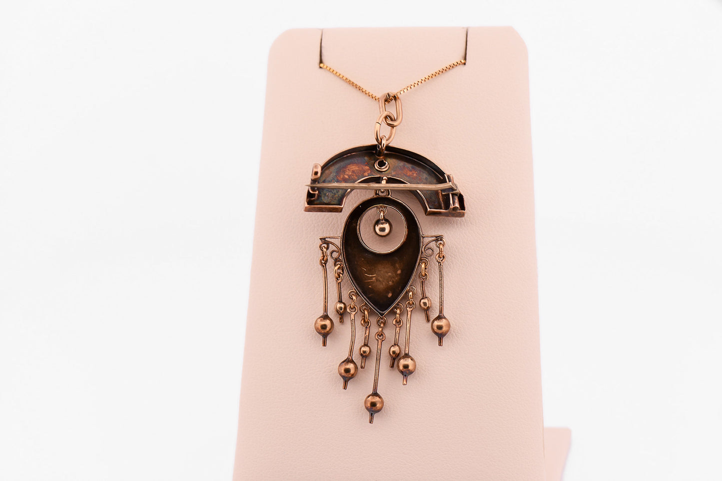 Antique Victorian Steampunk Necklace or Brooch in Patinated Gold