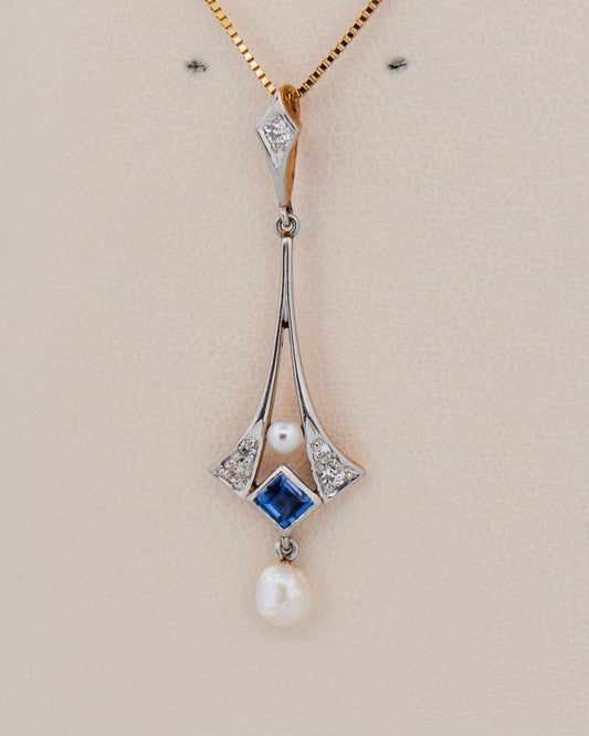 Antique Yogo Sapphire Lavalier Pendant