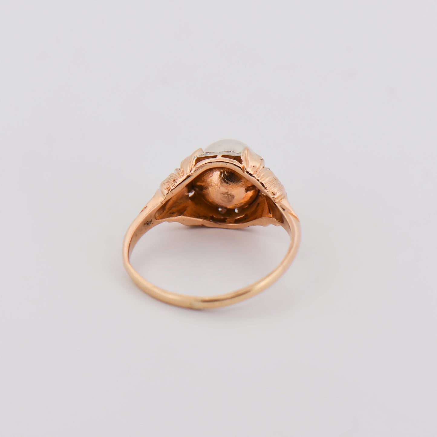 Art Deco Akoya Pearl Ring in Yellow Gold