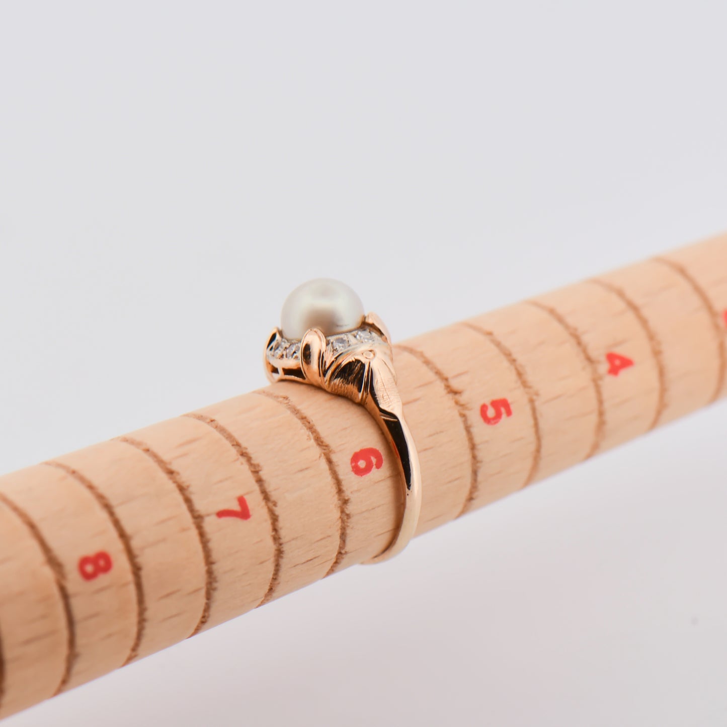 Art Deco Akoya Pearl Ring in Yellow Gold
