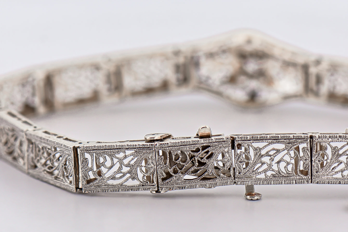 Art Deco Filigree Bracelet with Sapphires & Diamond