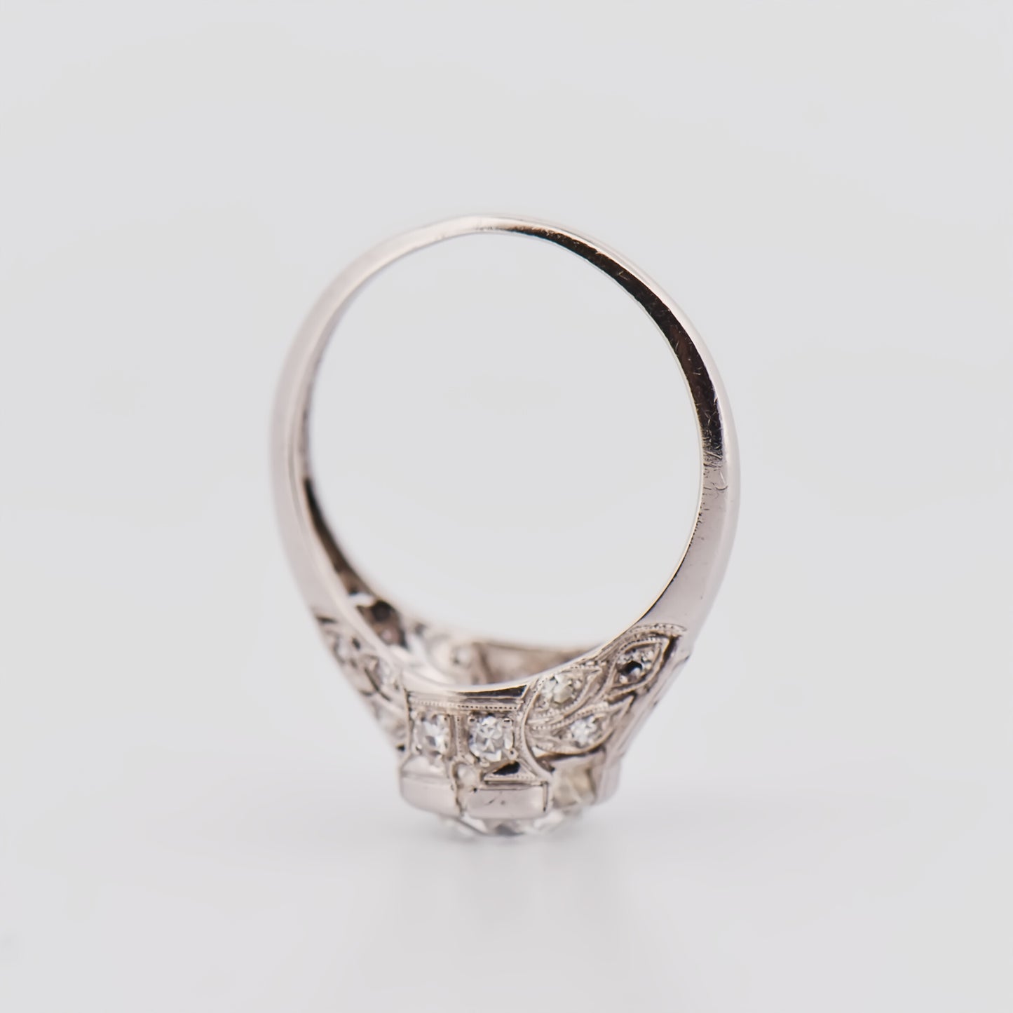 Art Deco Platinum Ring with 2.36ct Old European Cut Diamond