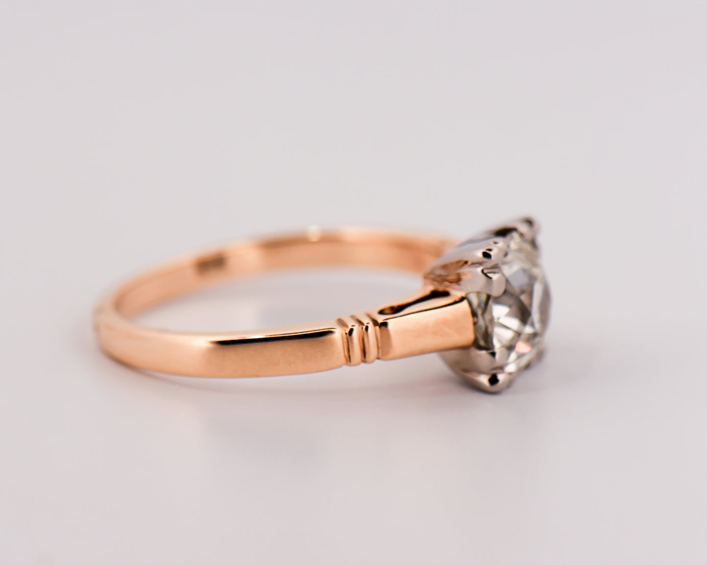 Art Deco Solitaire Ring with Large Old European Cut Diamond