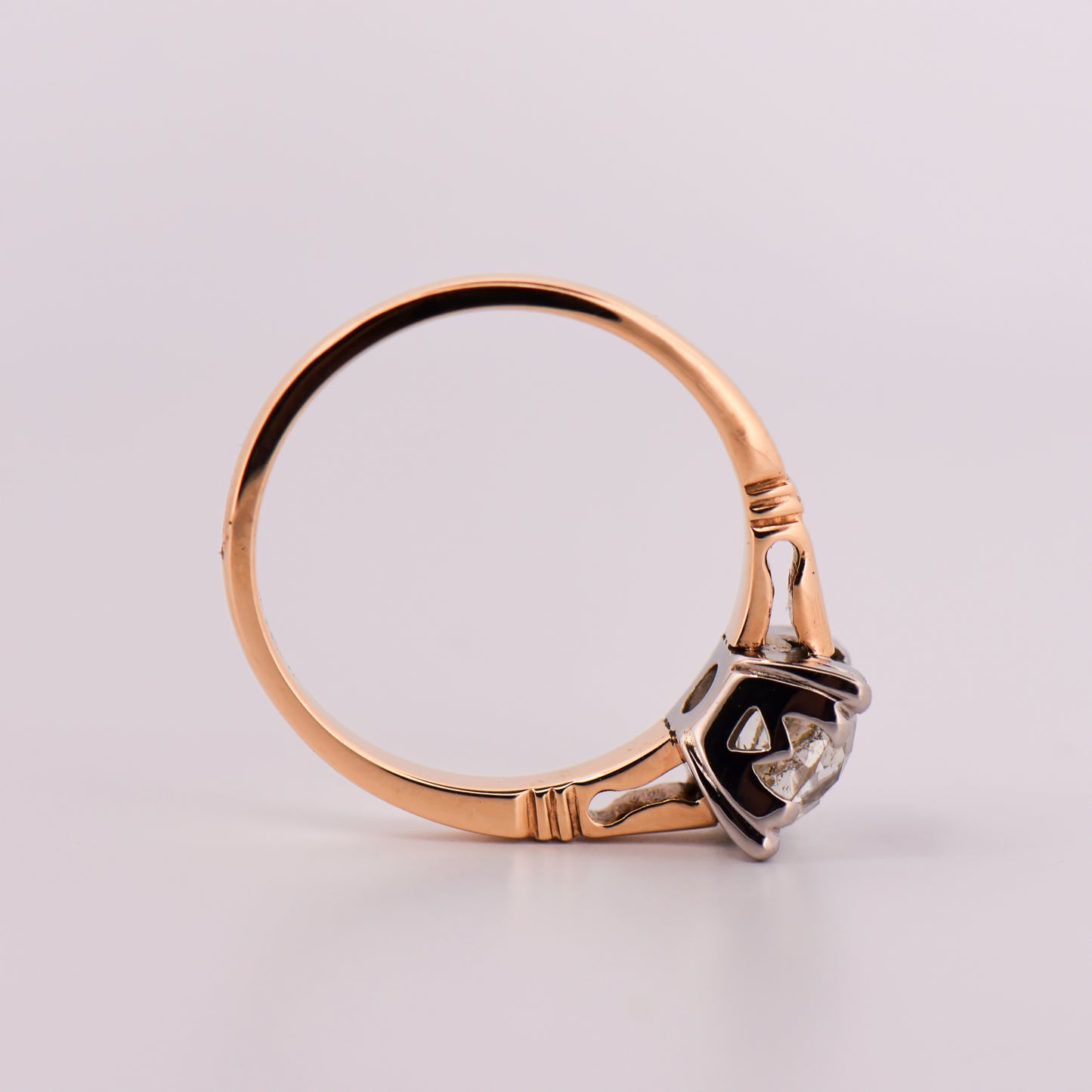 Art Deco Solitaire Ring with Large Old European Cut Diamond