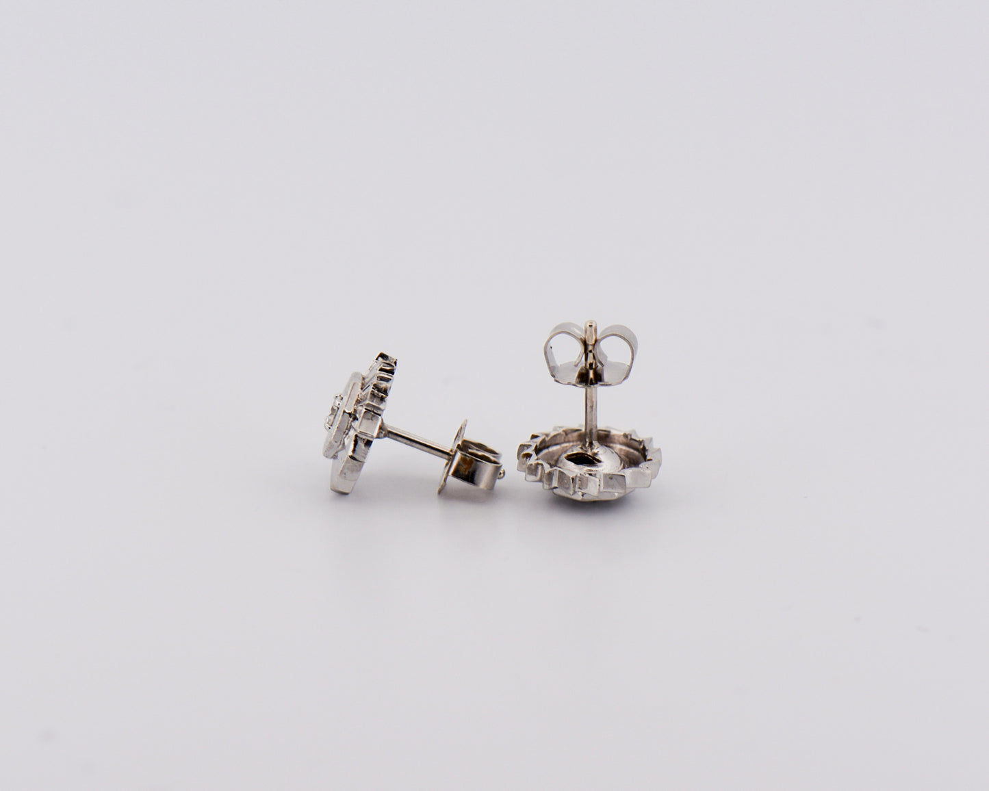 Art Deco White Gold & Diamond Sunburst Earrings
