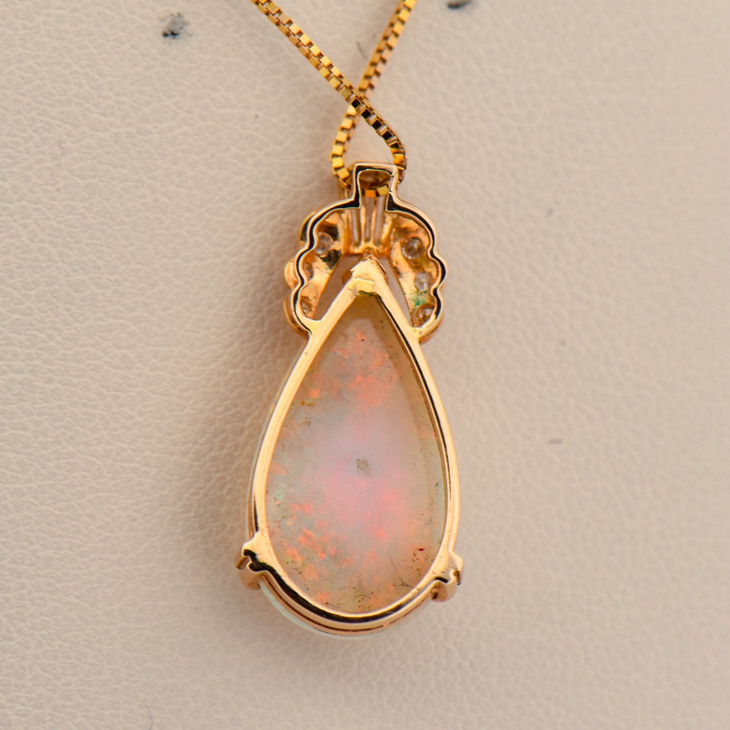 Top Gem Australian White Opal & Diamond Pendant