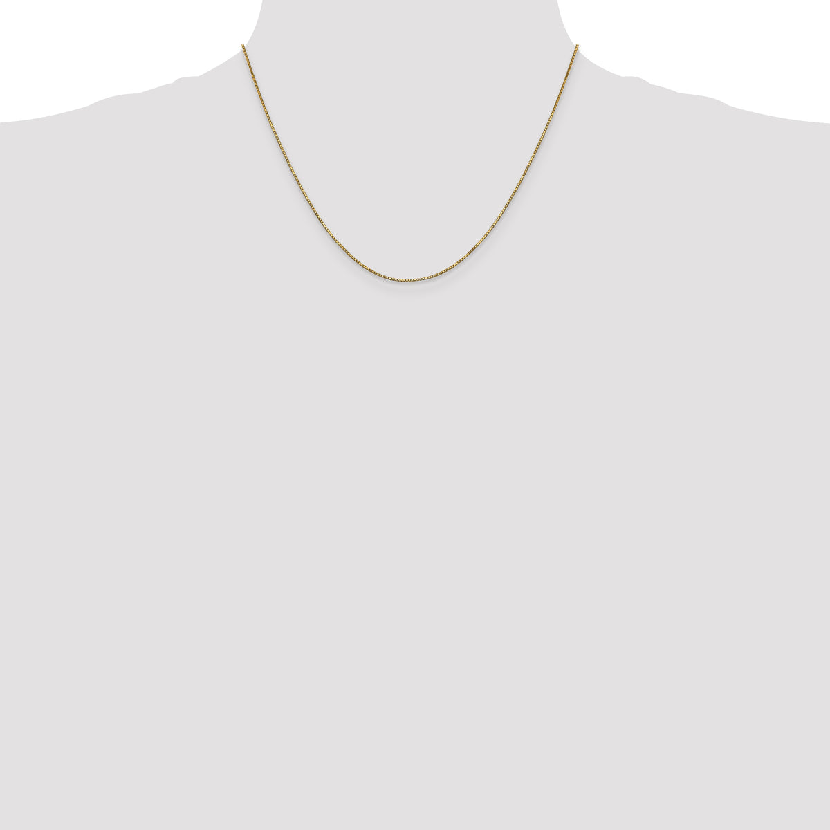 14K Yellow Gold 18 inch .9mm Box with Lobster Clasp Chain