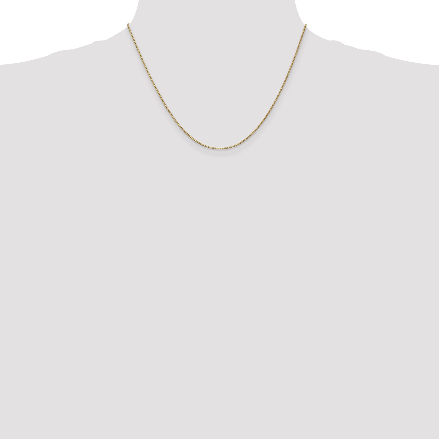 14K Yellow Gold 18 inch 1mm Box with Lobster Clasp Chain