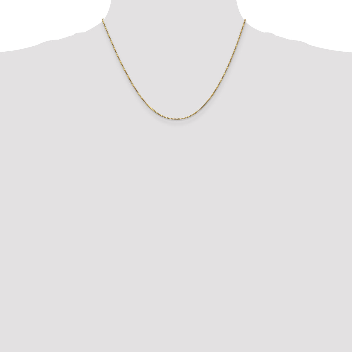 14K Yellow Gold 18 inch 1mm Box with Lobster Clasp Chain