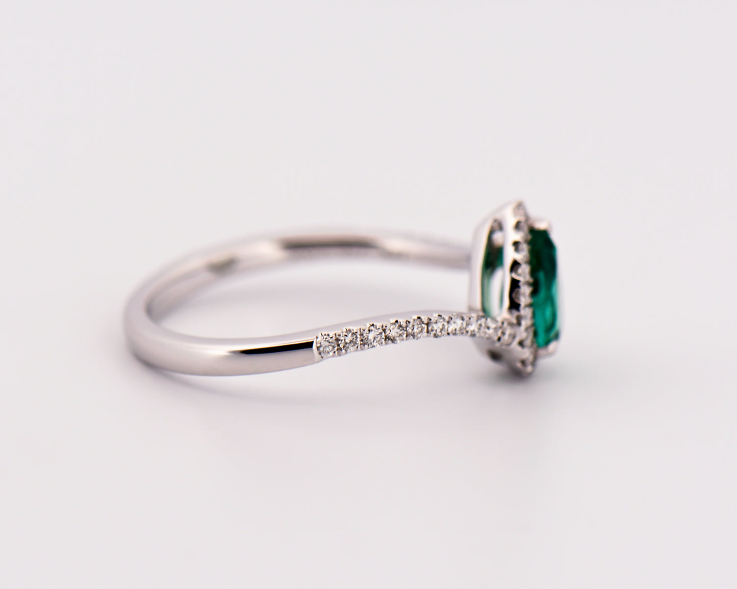 Beautiful Pear Shaped Emerald Engagement Ring