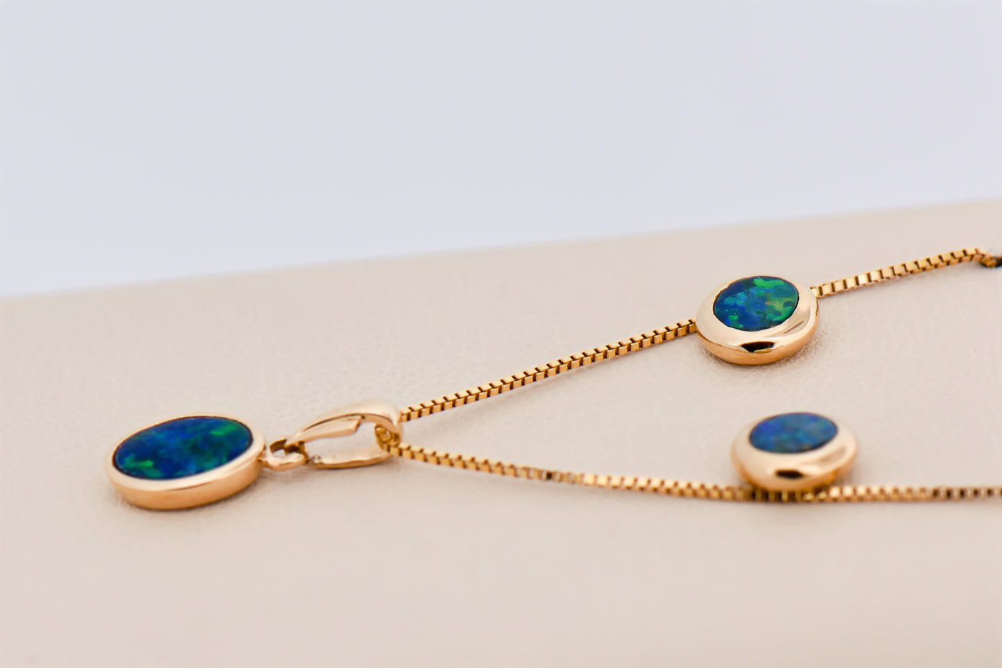 Bezel-Set Boulder Opal Pendant and Stud Earrings Set