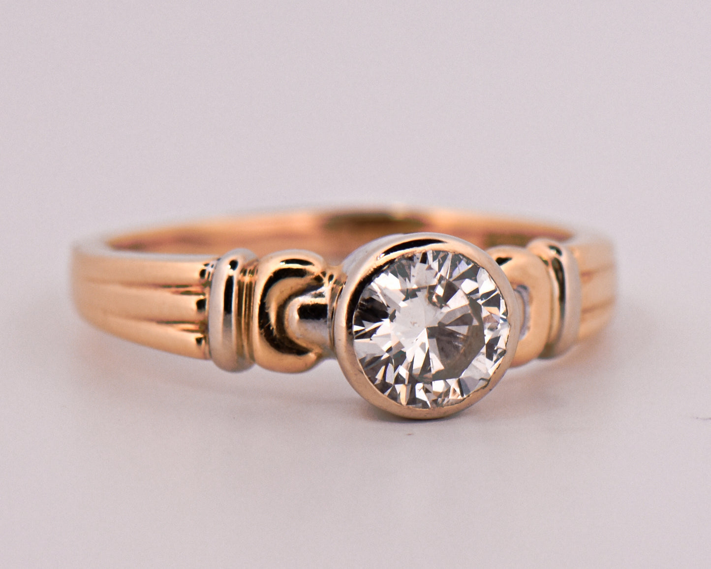 Bezel Set 1ct Round Diamond Engagement Ring