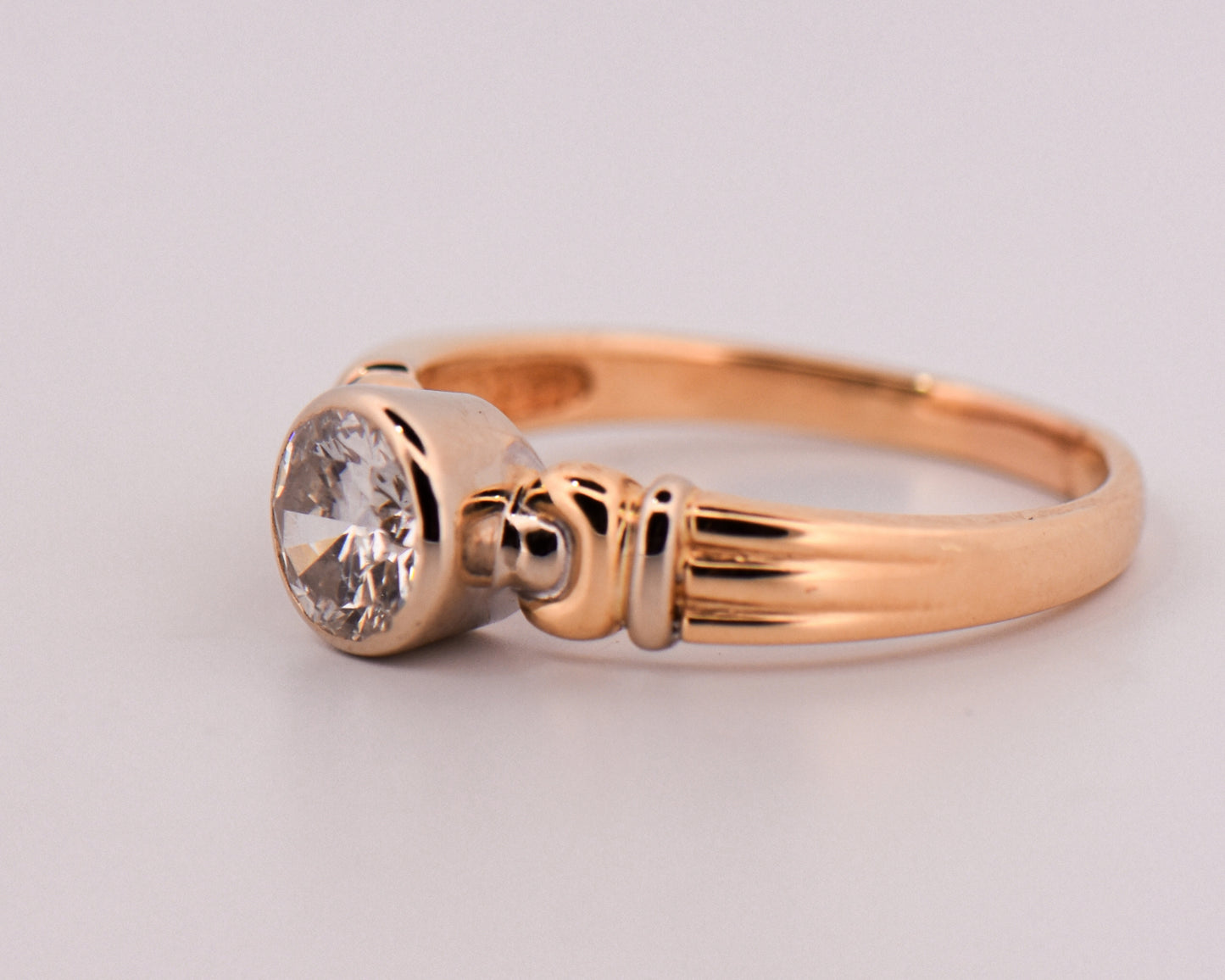 Bezel Set 1ct Round Diamond Engagement Ring