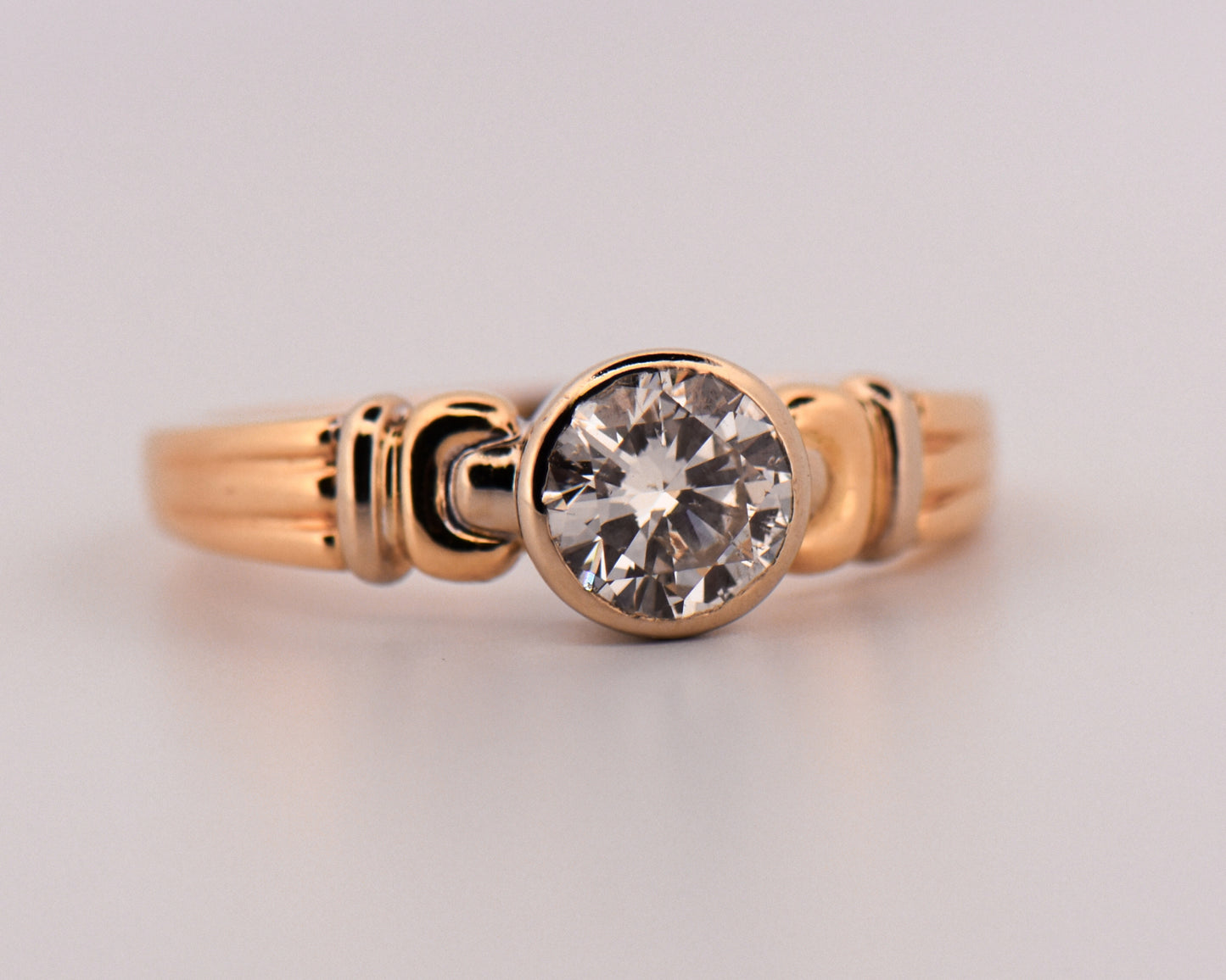 Bezel Set 1ct Round Diamond Engagement Ring