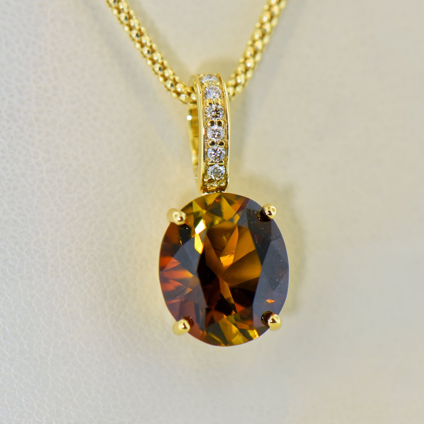 Bicolor Golden Brown Dravite Tourmaline Pendant