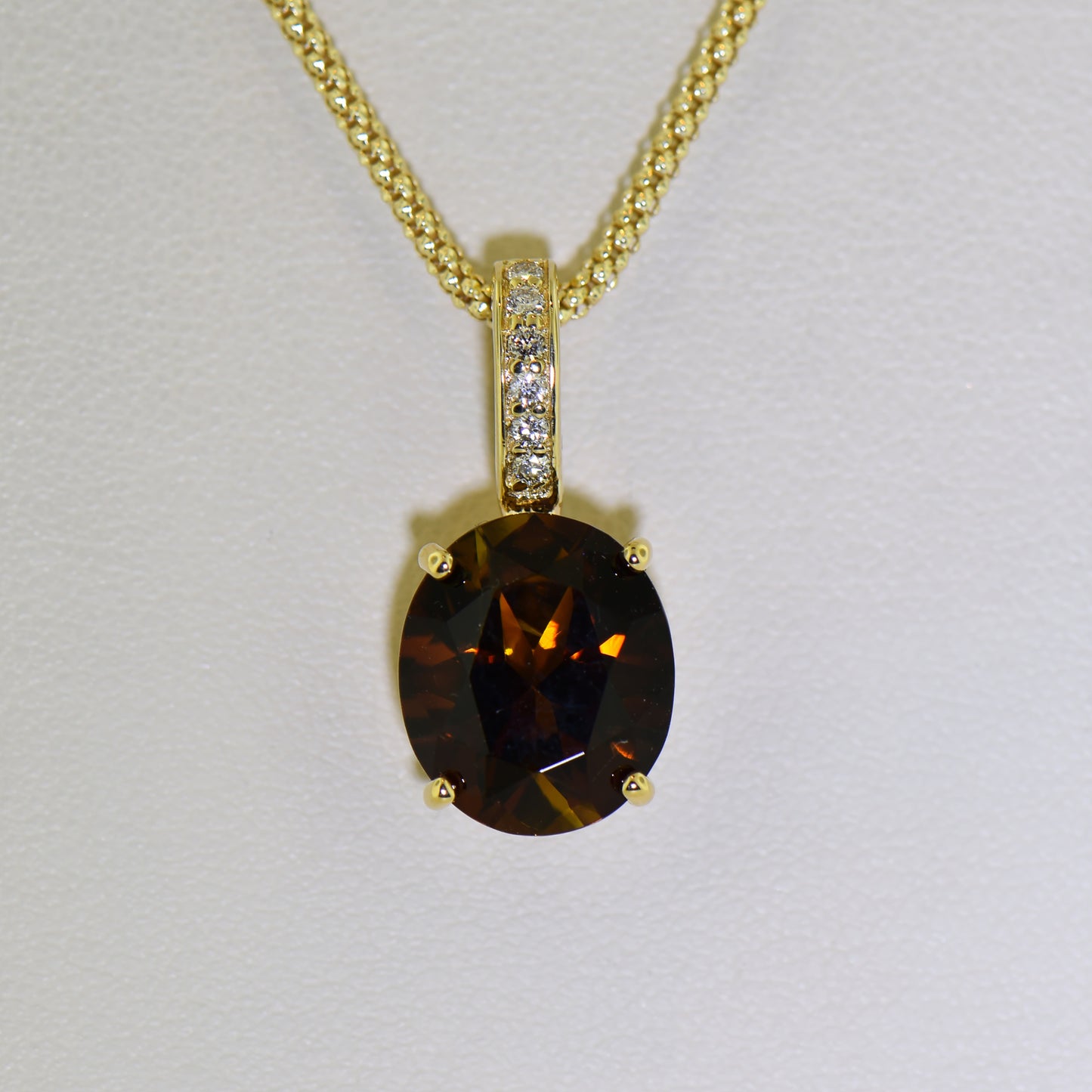 Bicolor Golden Brown Dravite Tourmaline Pendant