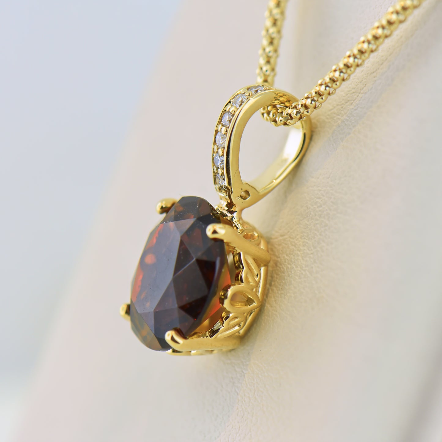 Bicolor Golden Brown Dravite Tourmaline Pendant