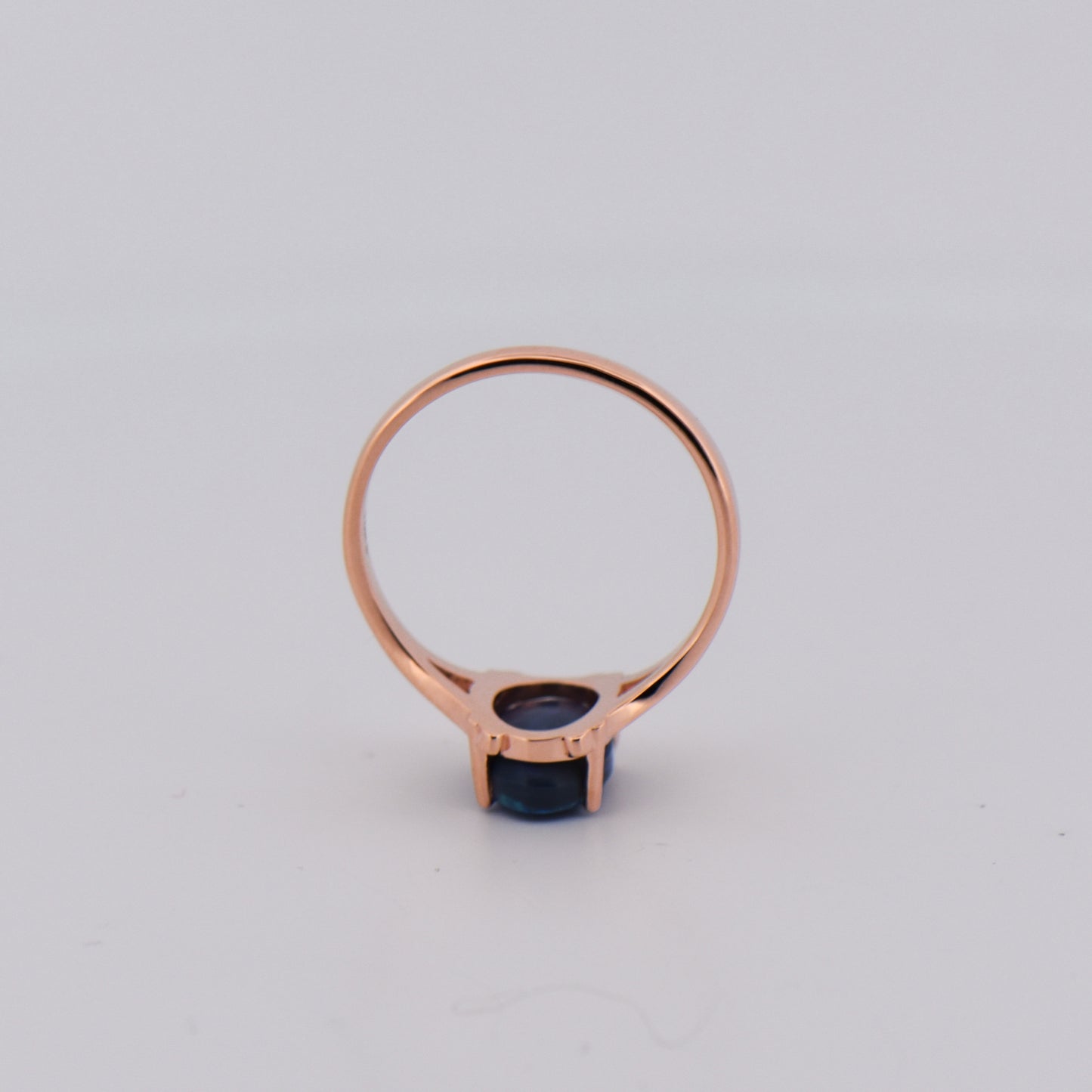 Black Opal Solitaire Ring in Rose Gold