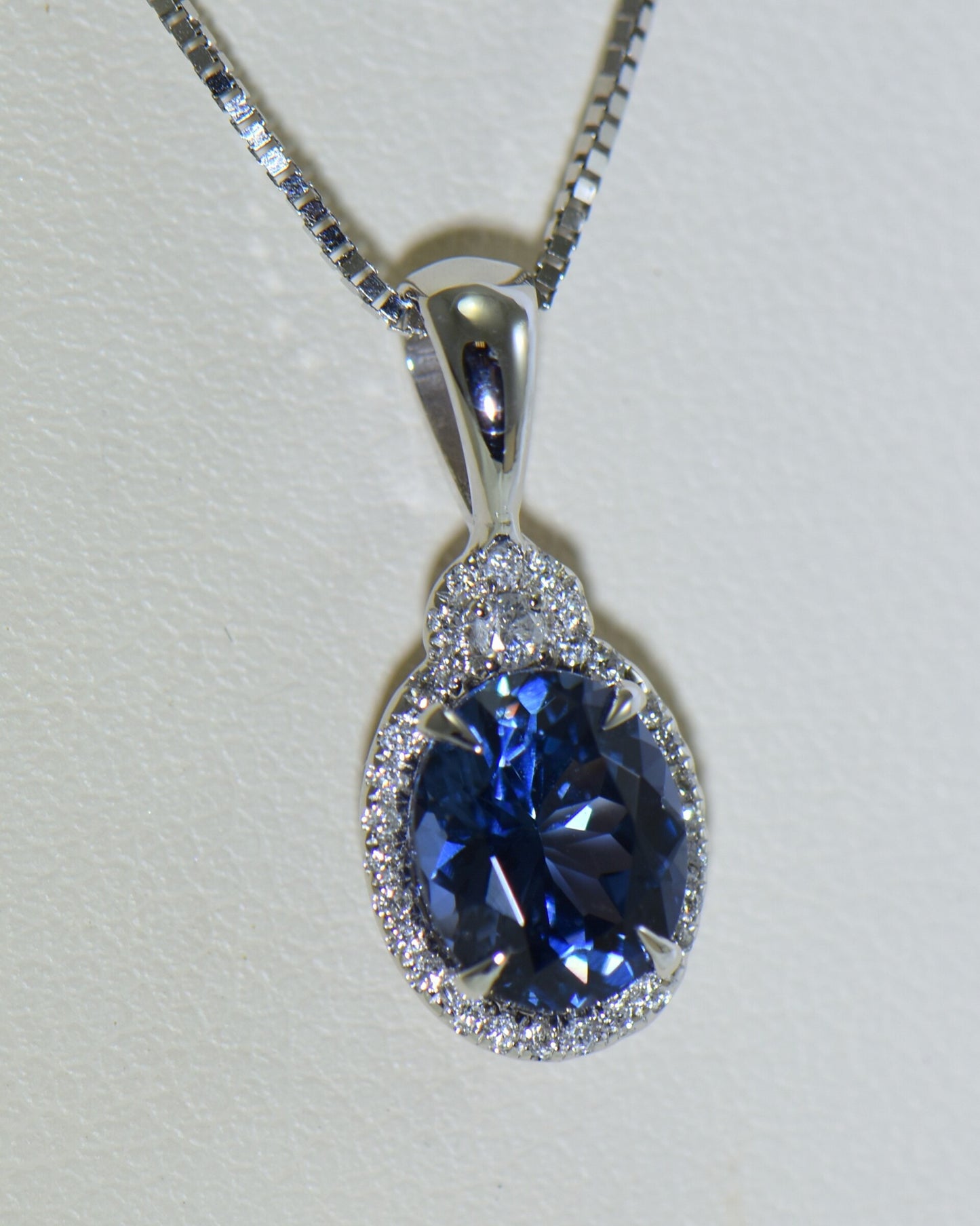 Steely Blue Violet Spinel Pendant