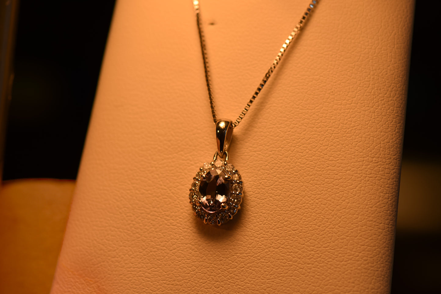 Brazilian Alexandrite & Diamond Halo Pendant in Platinum