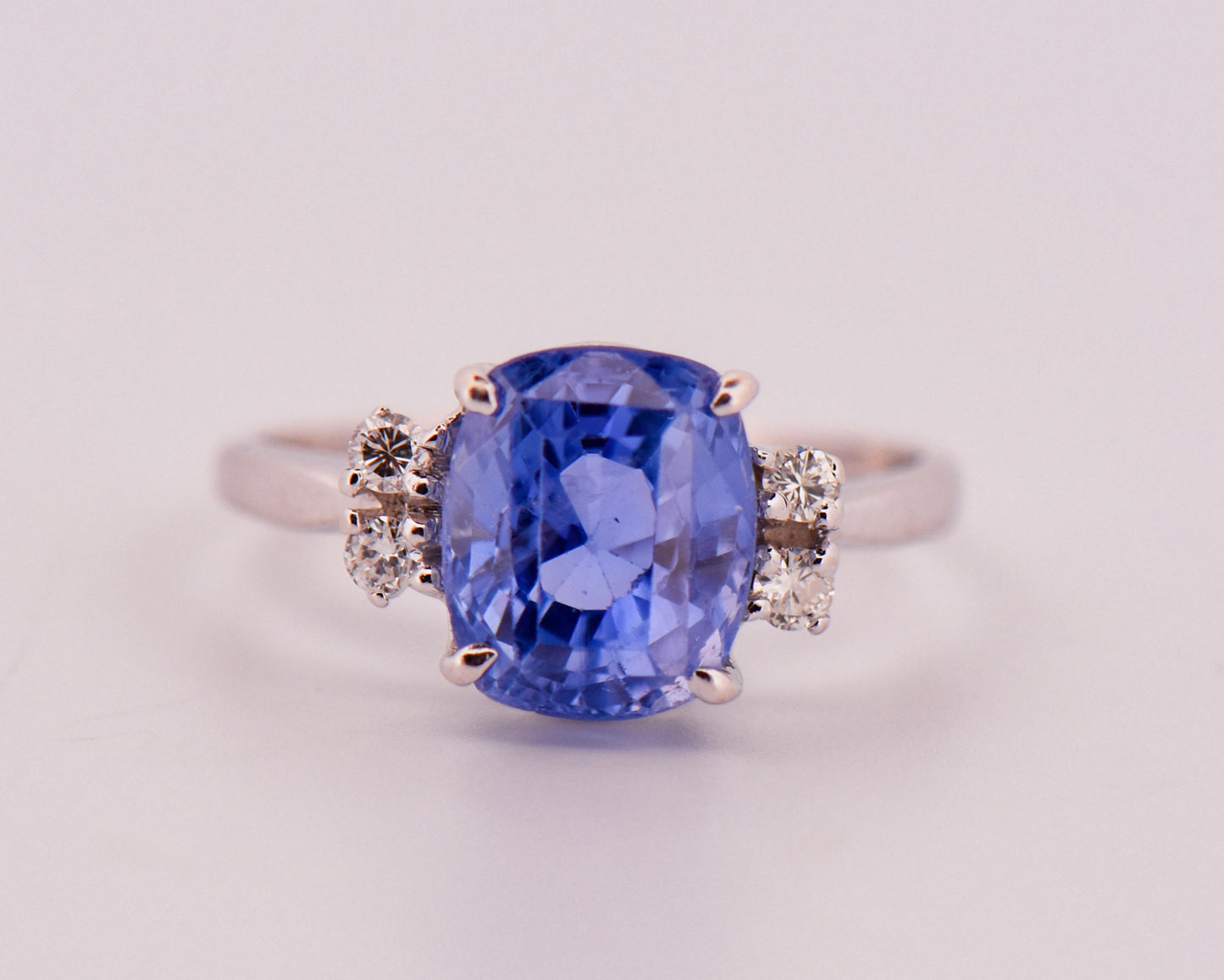 Vintage Ceylon Sapphire & Diamond Engagement Ring