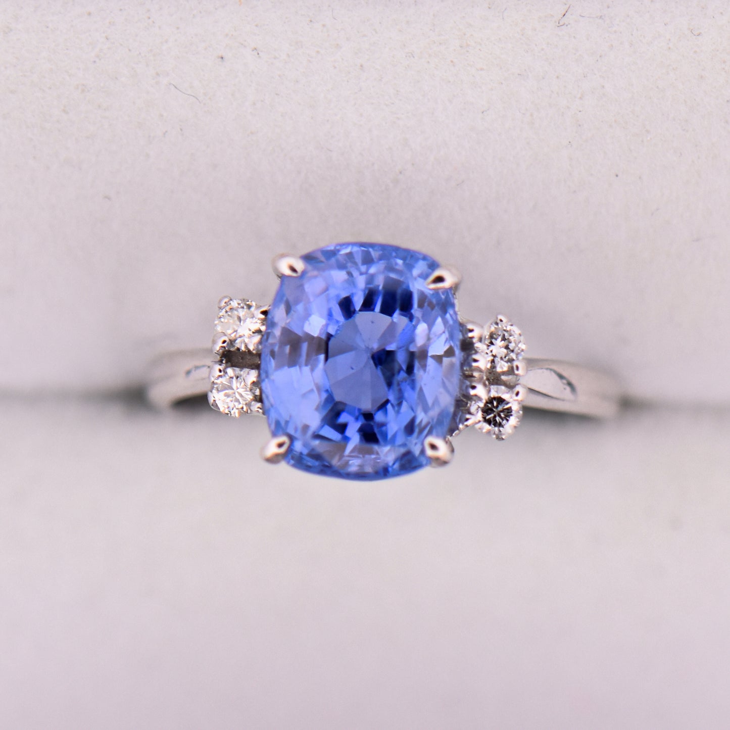 Vintage Ceylon Sapphire & Diamond Engagement Ring