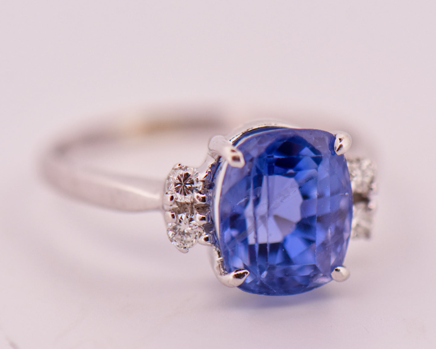 Vintage Ceylon Sapphire & Diamond Engagement Ring